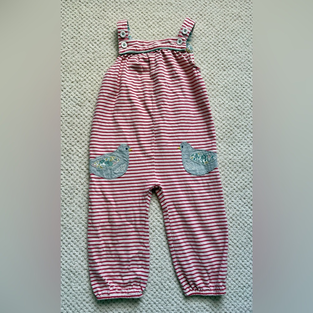 Baby Boden Red and White Striped Romper